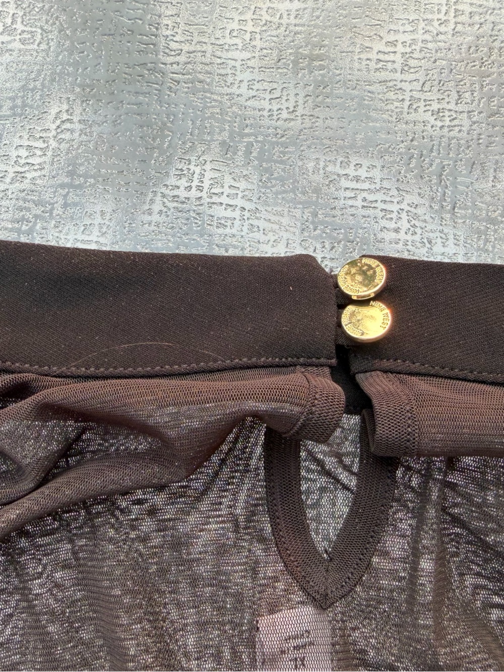 Nine West Black Mesh Top with Gold Sequin Accents - Picture 9 of 10